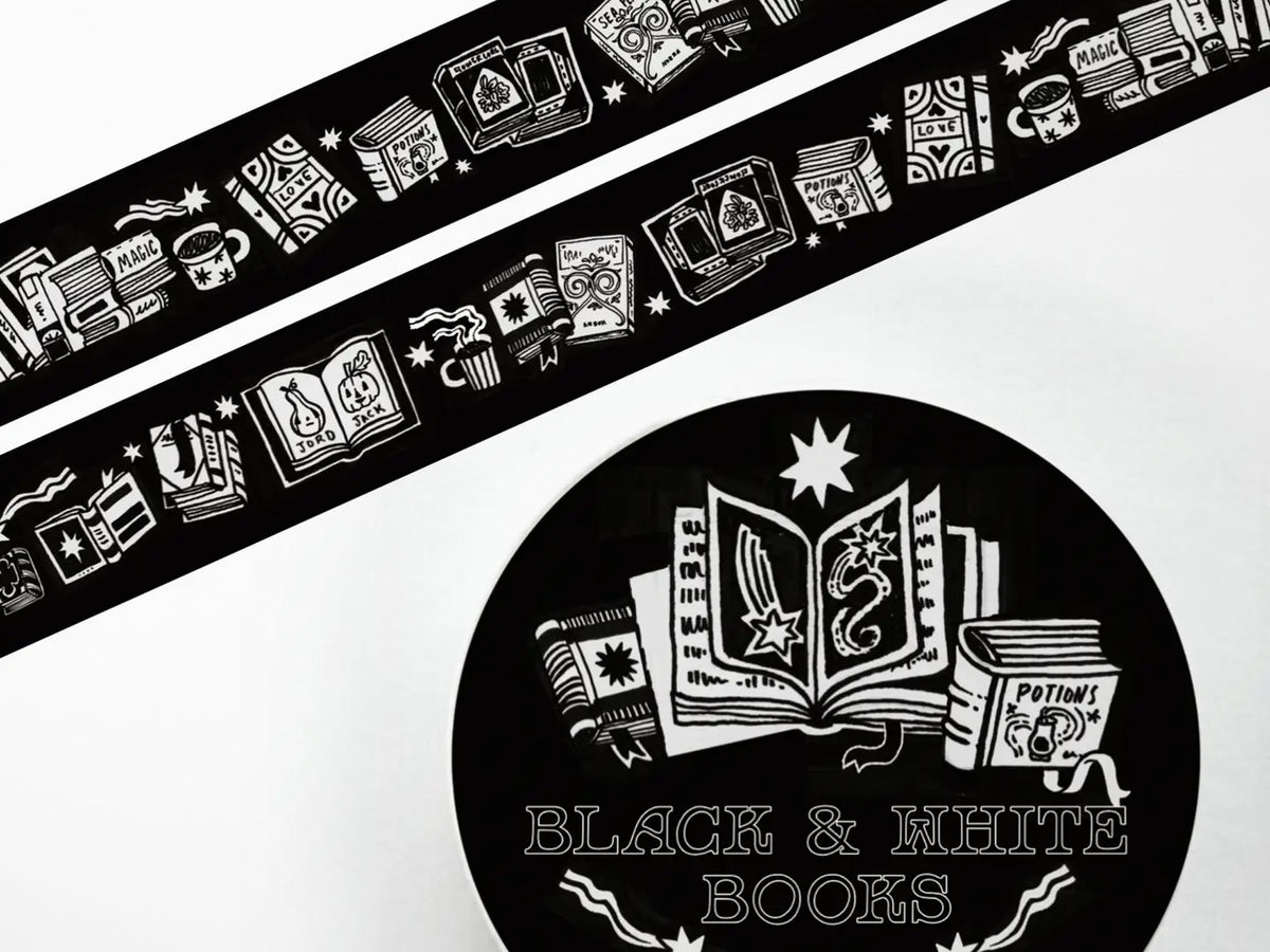 Black and White Books Washi Tape