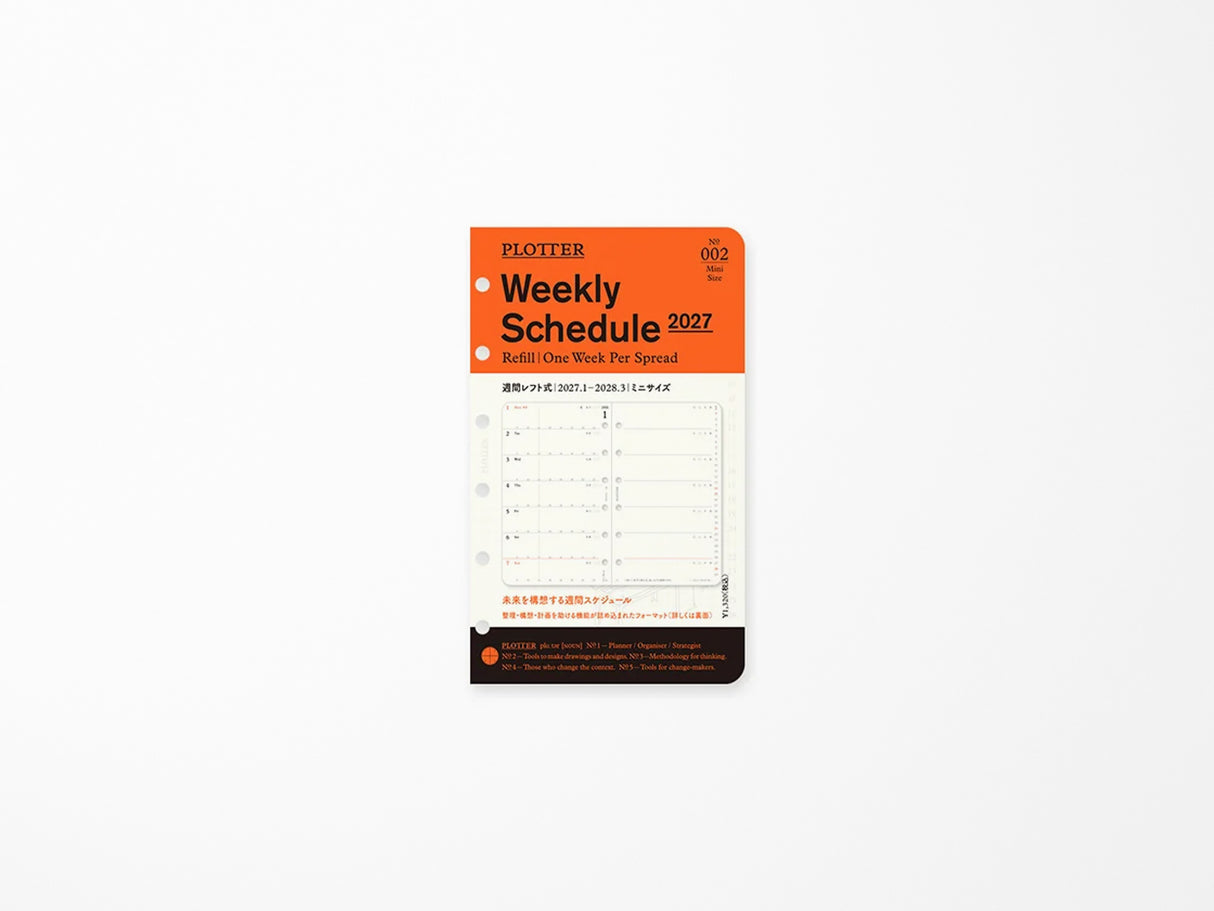 PLOTTER Refill Weekly Schedule Refill 2027 - Mini Size