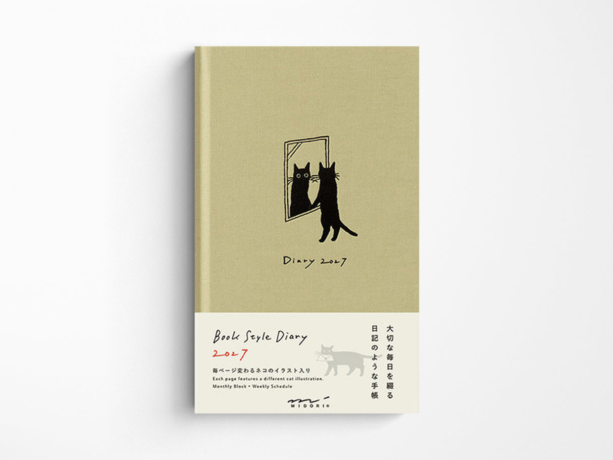 Midori Book Style Diary 2027 - Beige Cat