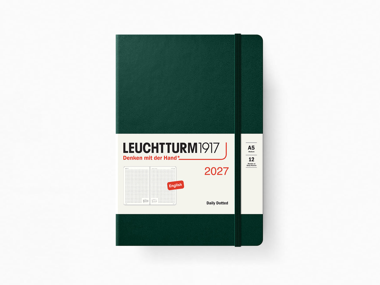 2027 Leuchtturm 1917 Daily Planner Dotted - FOREST GREEN