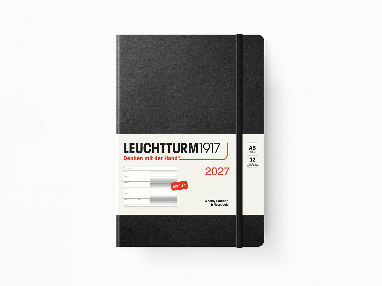 2027 Leuchtturm 1917 Weekly Planner & Notebook - BLACK Softcover
