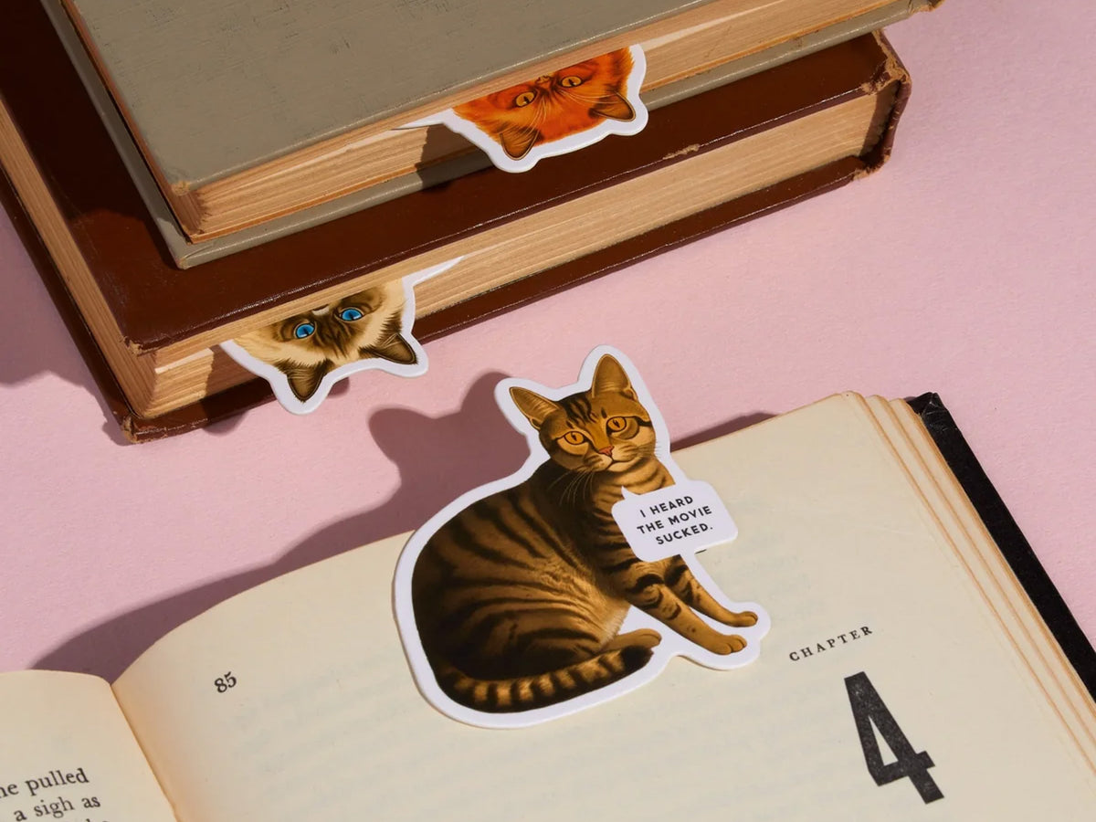 Moody Cats Magnetic Bookmark Set