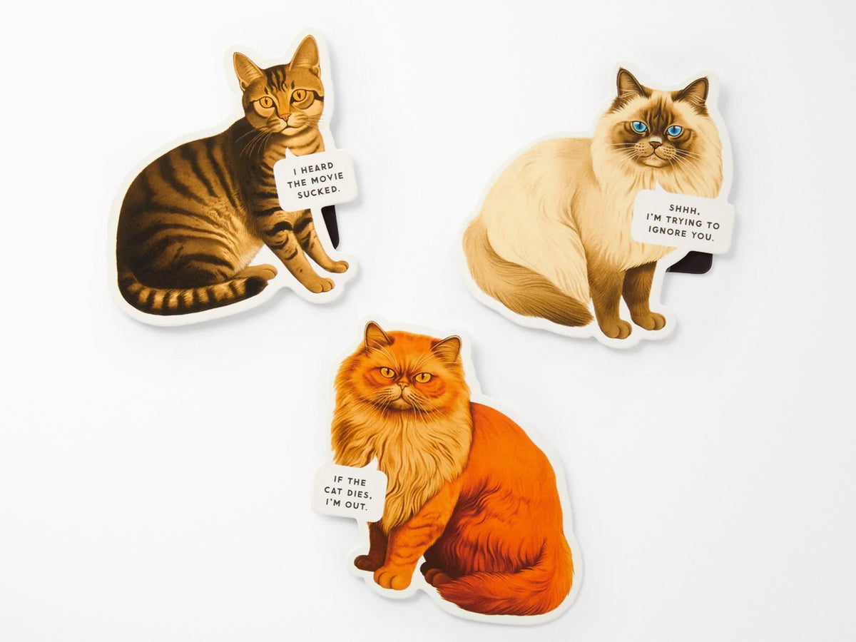 Moody Cats Magnetic Bookmark Set