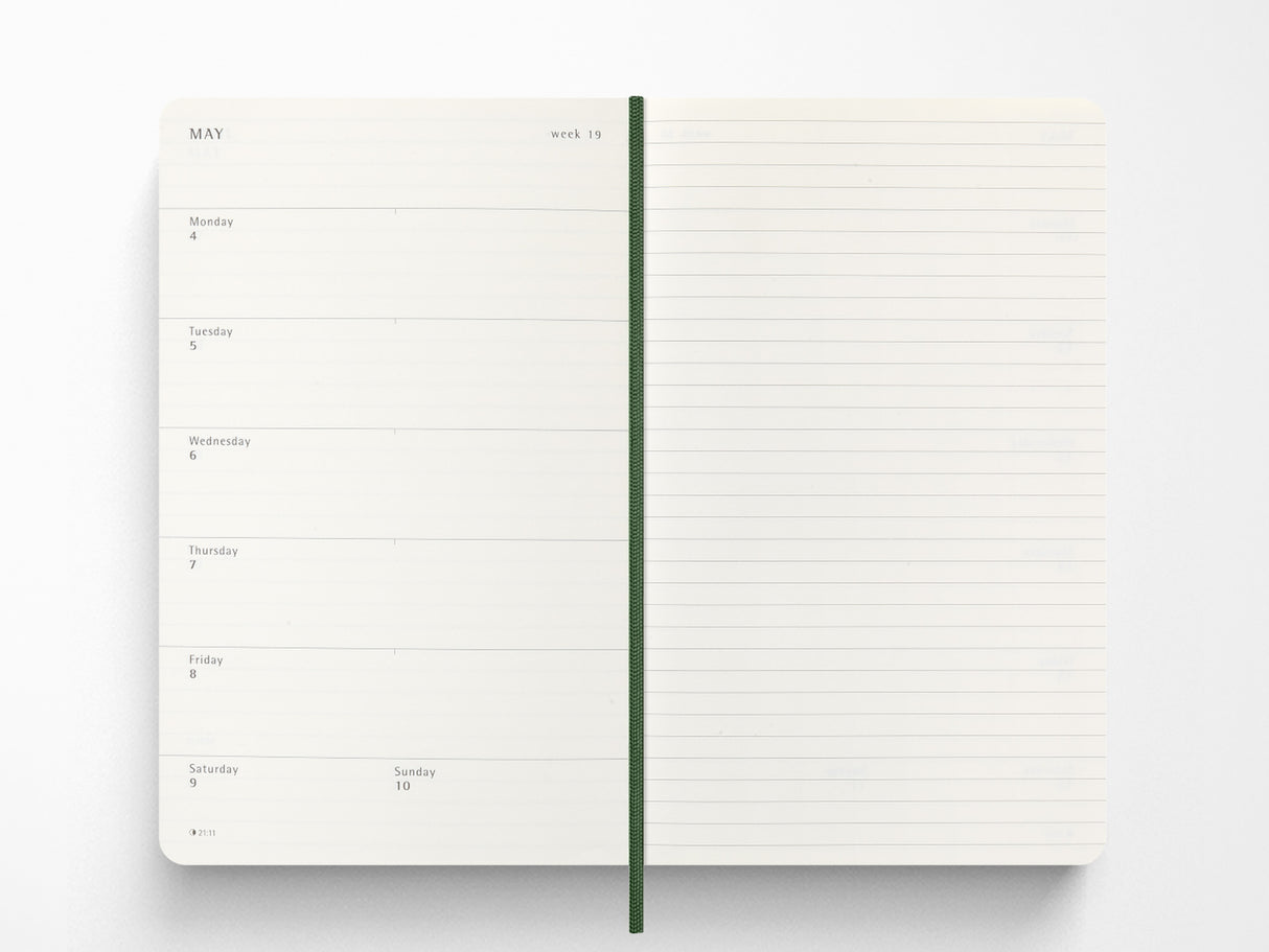 Moleskine 2027 Weekly Planner - Myrtle Green Hardcover