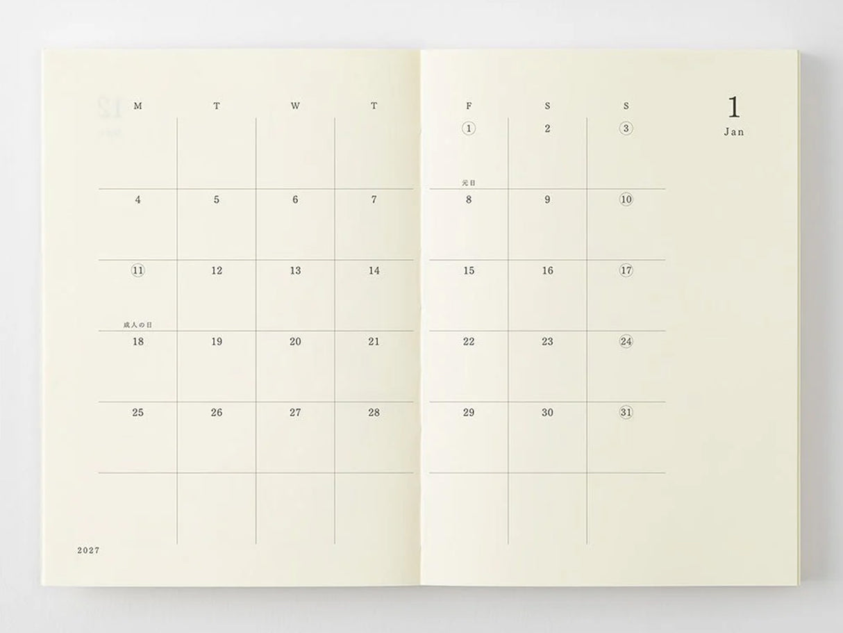 MD Notebook Monthly Diary A6 2027