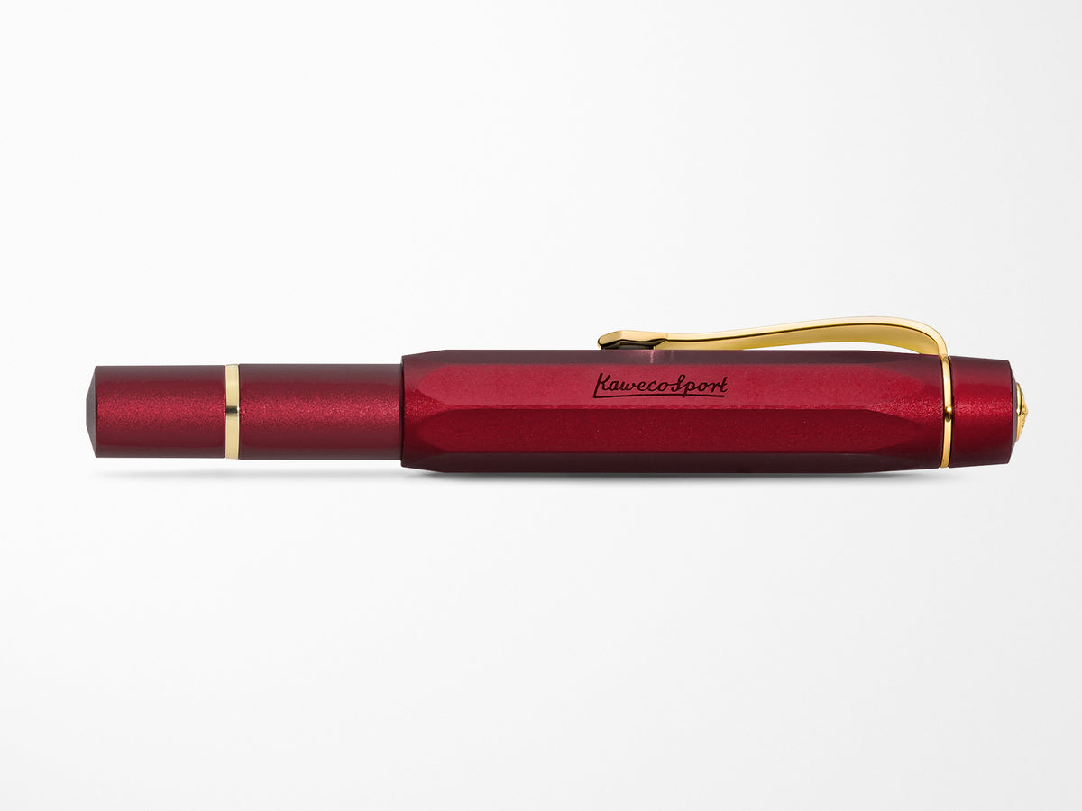 Kaweco AL Sport Piston Bordeaux and Gold Fountain Pen