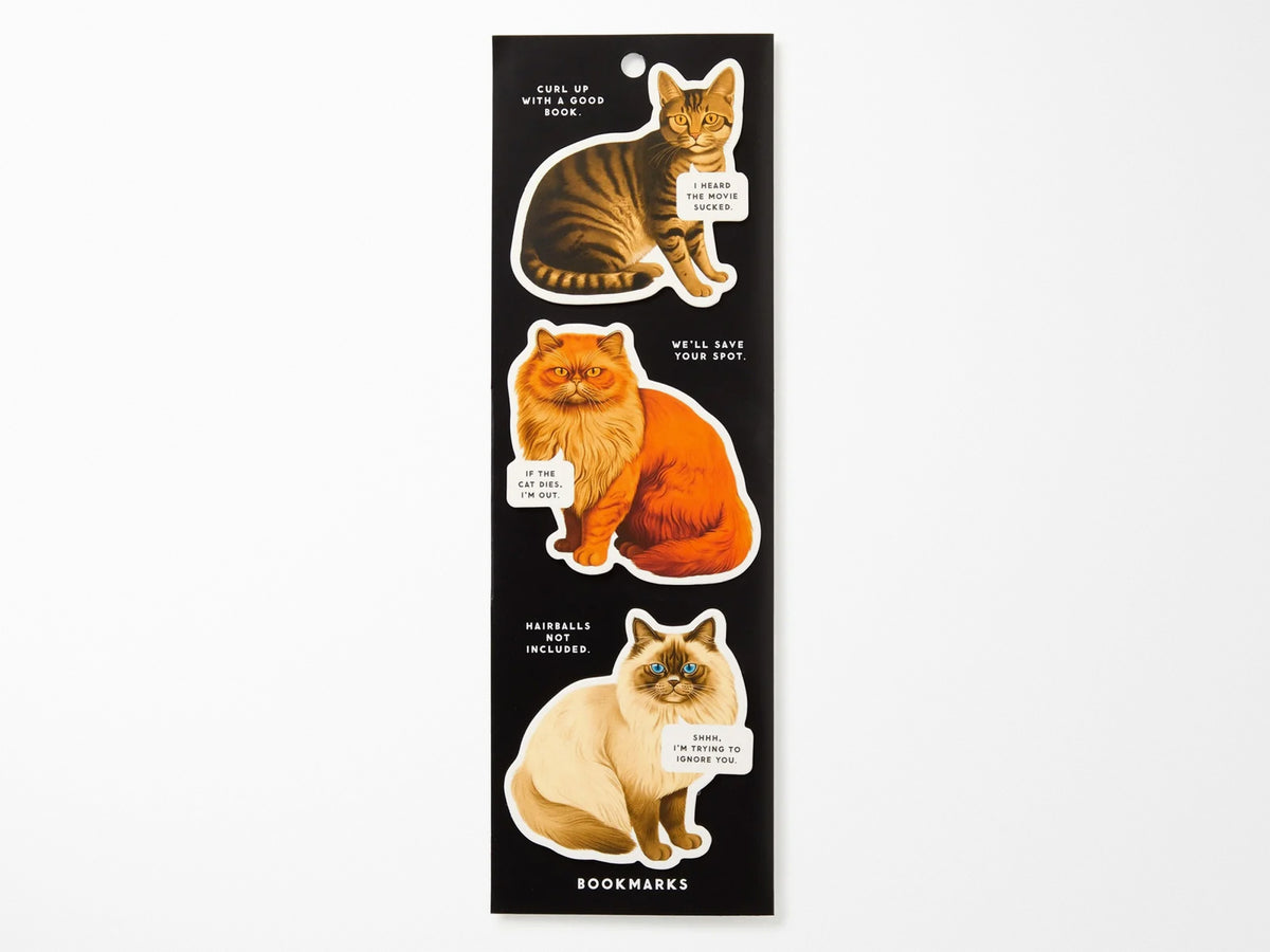 Moody Cats Magnetic Bookmark Set