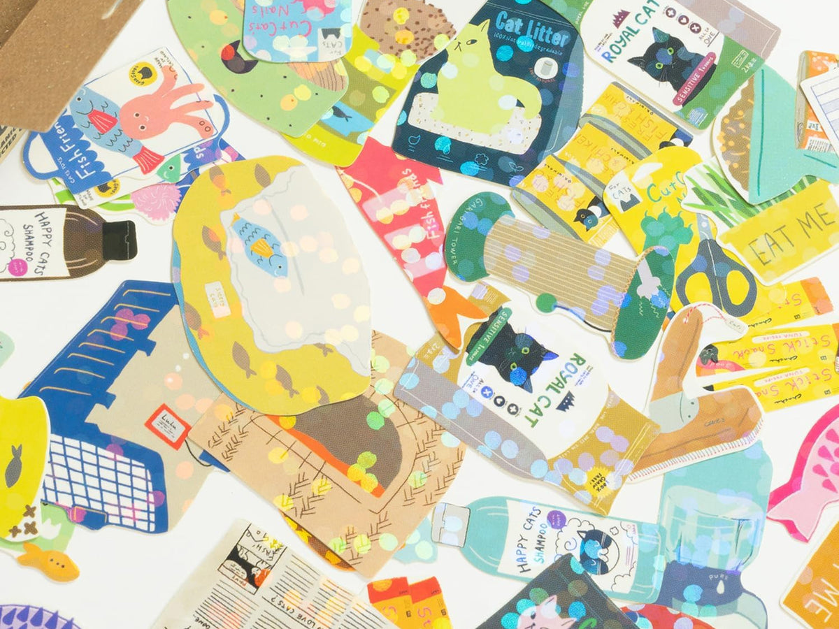 Cat Supply Mini Crate Stickers