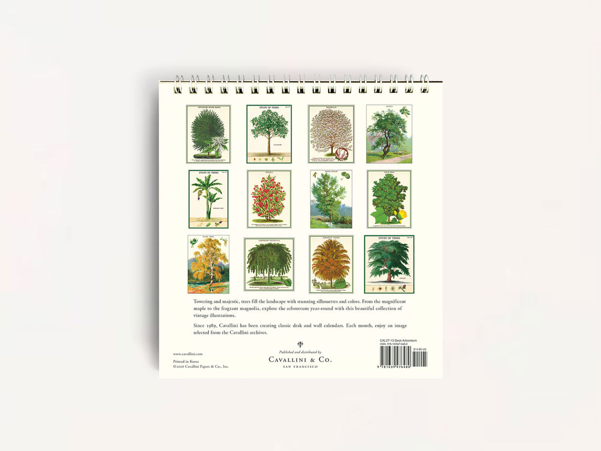 Cavallini 2027 DESK Calendar - Arboretum