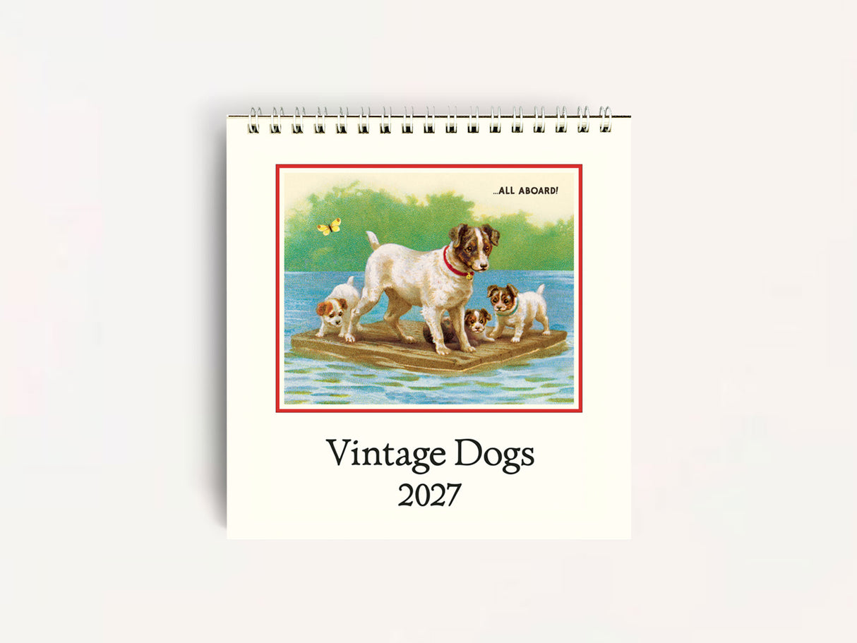 Cavallini 2027 DESK Calendar - Vintage Dogs