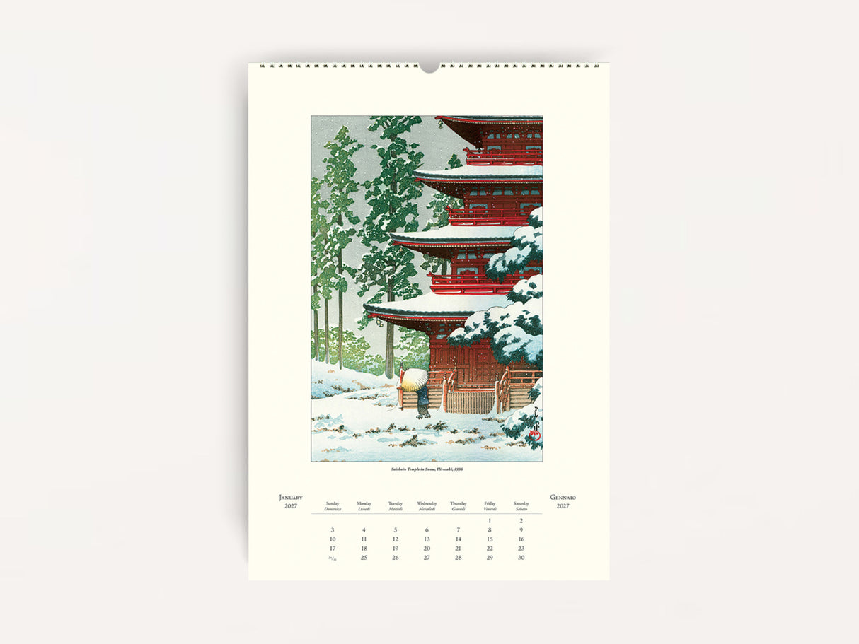 Cavallini 2027 WALL Calendar - Japanese Woodblocks