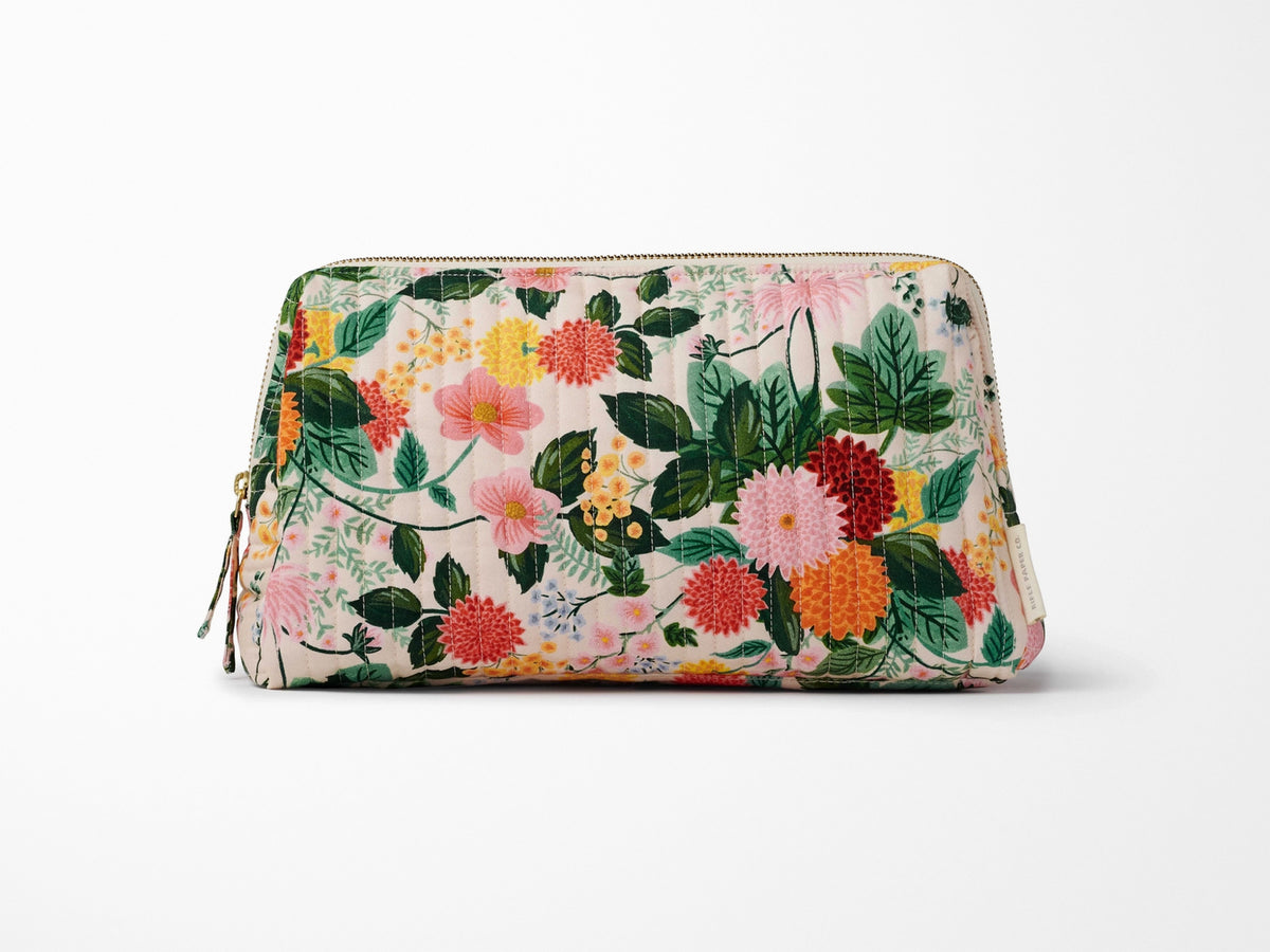 Dahlia Quilted Large Cosmetic Pouch