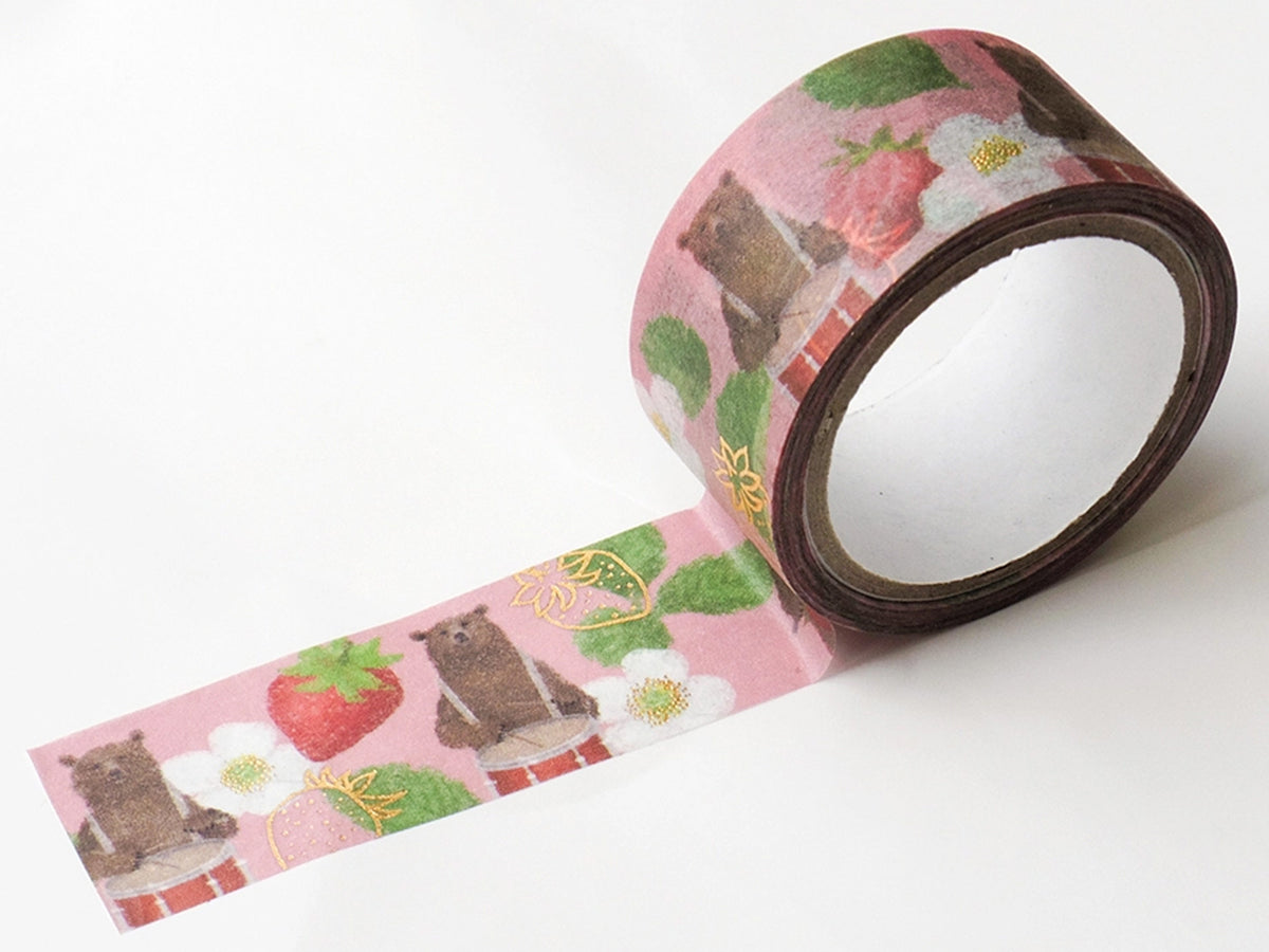 Drummer Bears Gold Foil Washi Tape