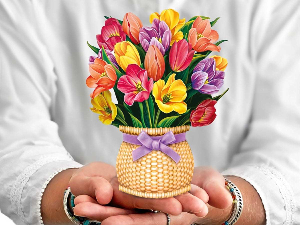 Festive Tulip Pop Up Greeting Bouquet - Mini