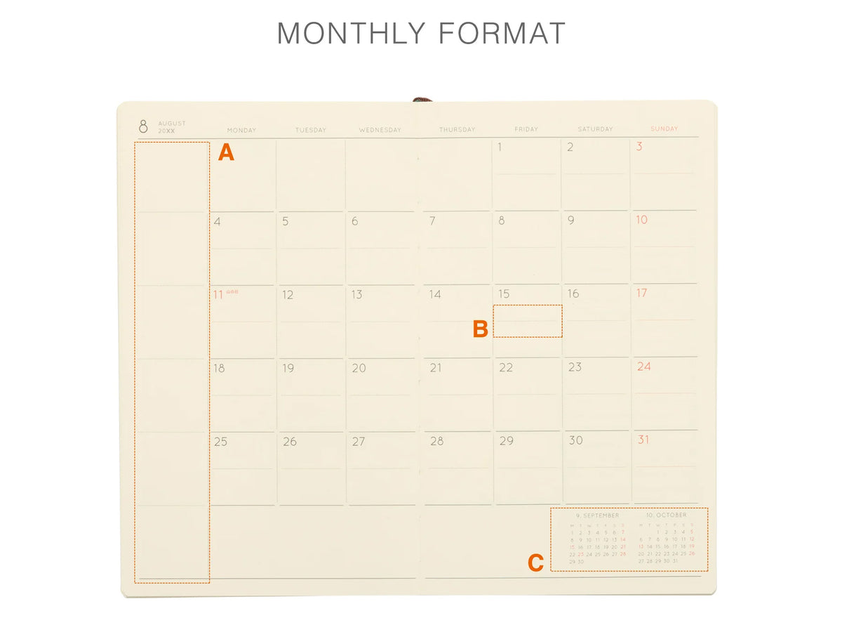 Hightide 2027 Monthly Diary Shine B6 Slim