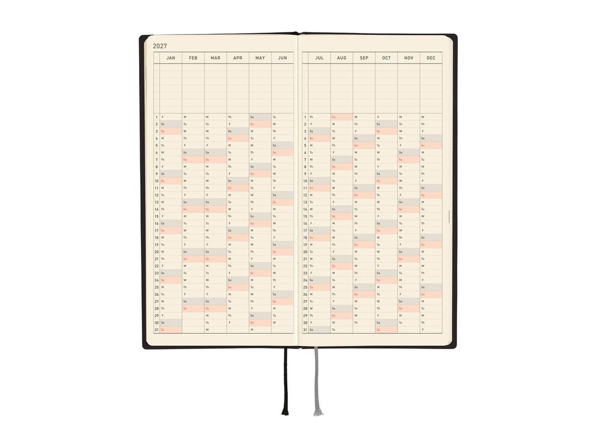 Hobonichi Techo Weeks 2027 - White Line: Black