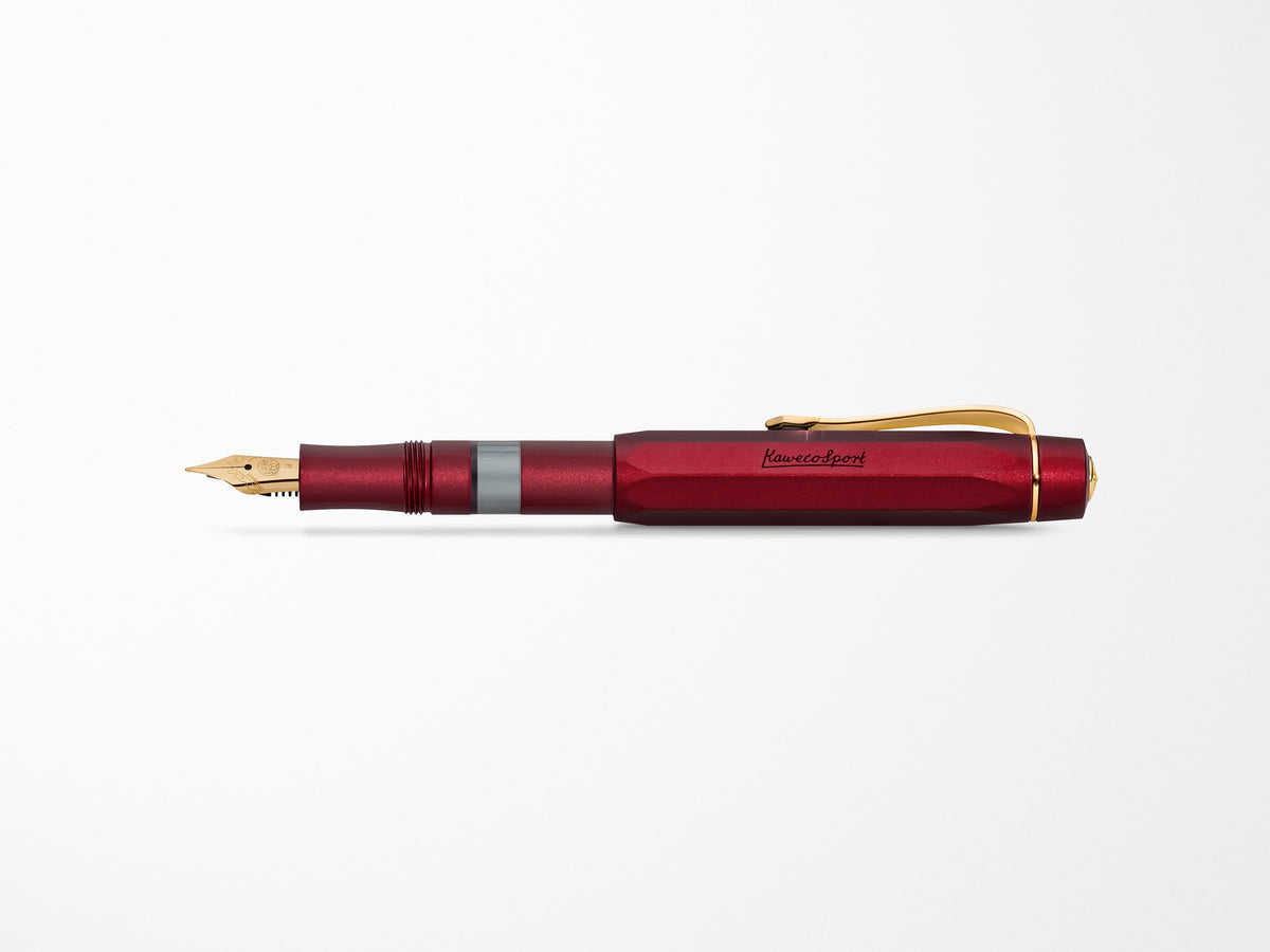 Kaweco AL Sport Piston Bordeaux and Gold Fountain Pen