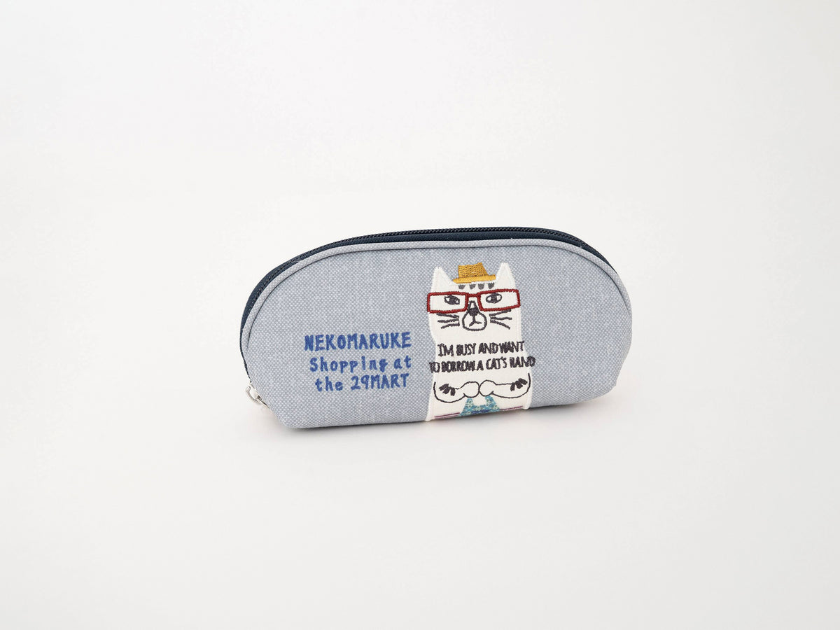 Kusuguru Japan Nekomaruke Zipper Pencil Case