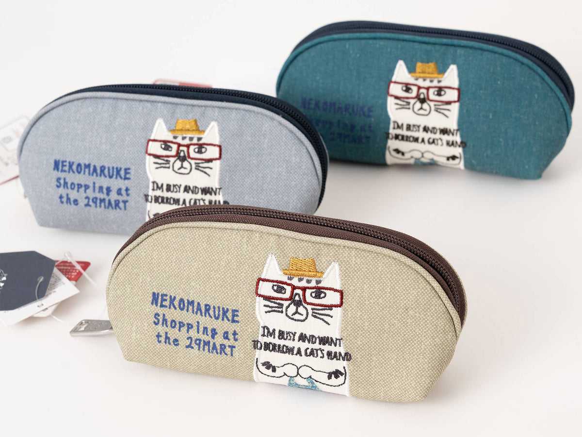 Kusuguru Japan Nekomaruke Zipper Pencil Case