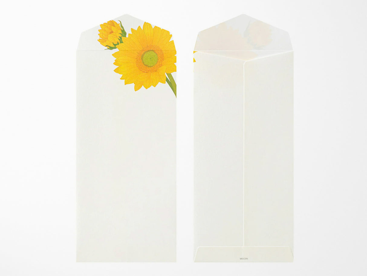 Midori Seasonal Envelopes - 026 Four Designs Sunflower