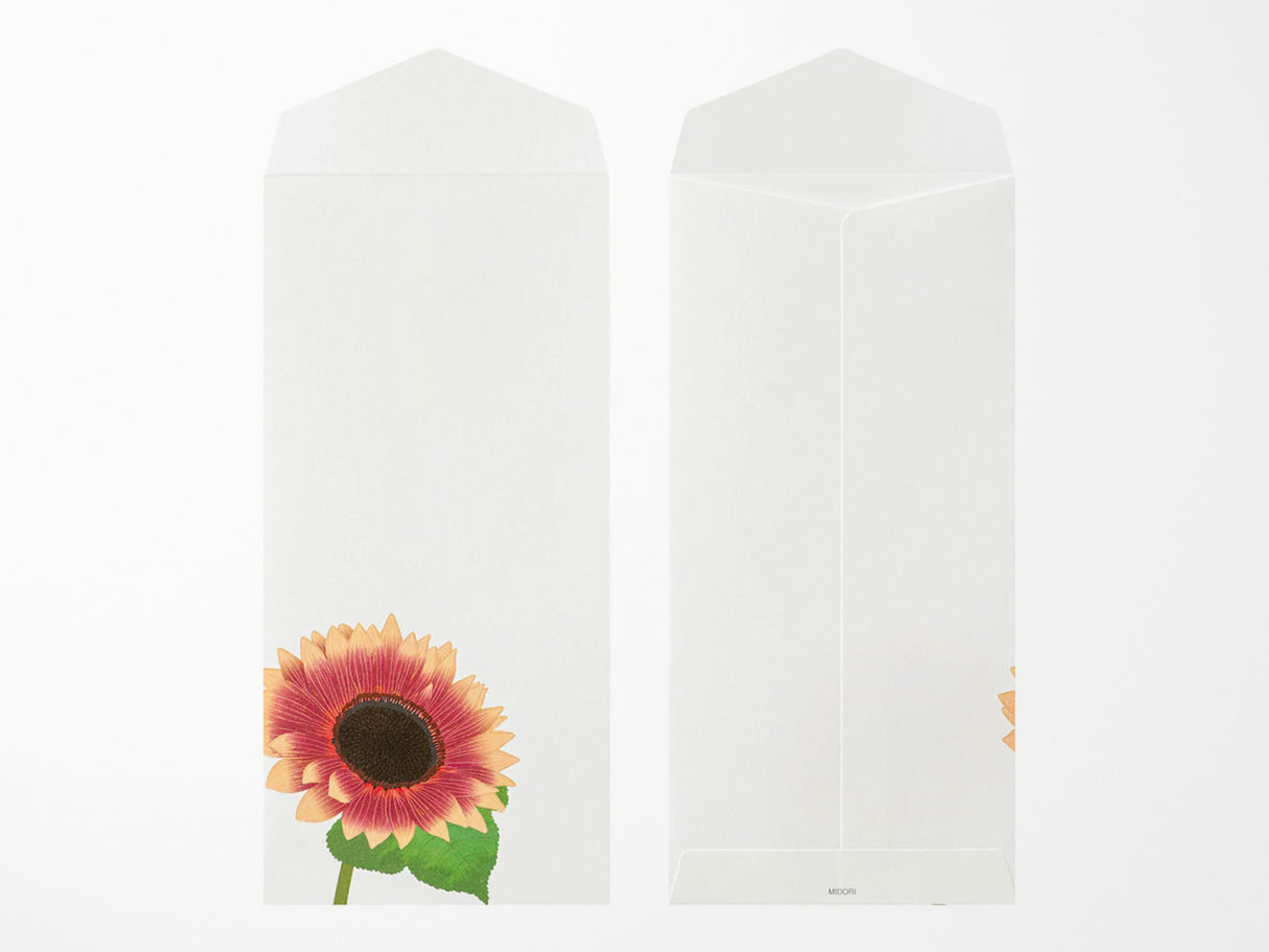 Midori Seasonal Envelopes - 026 Four Designs Sunflower