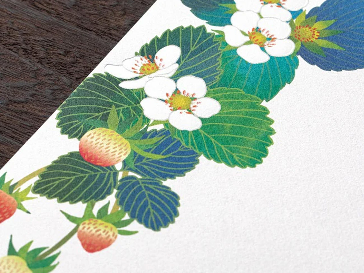 Midori Seasonal Letter Pad - 019 Foil Stamping Strawberry