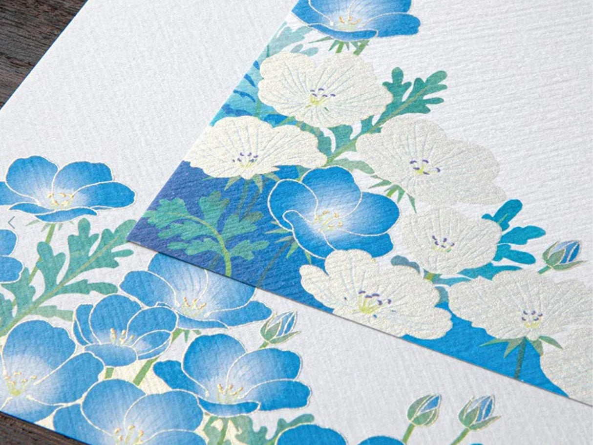 Midori Seasonal Letter Pad - 023 Silk Printing Nemophila