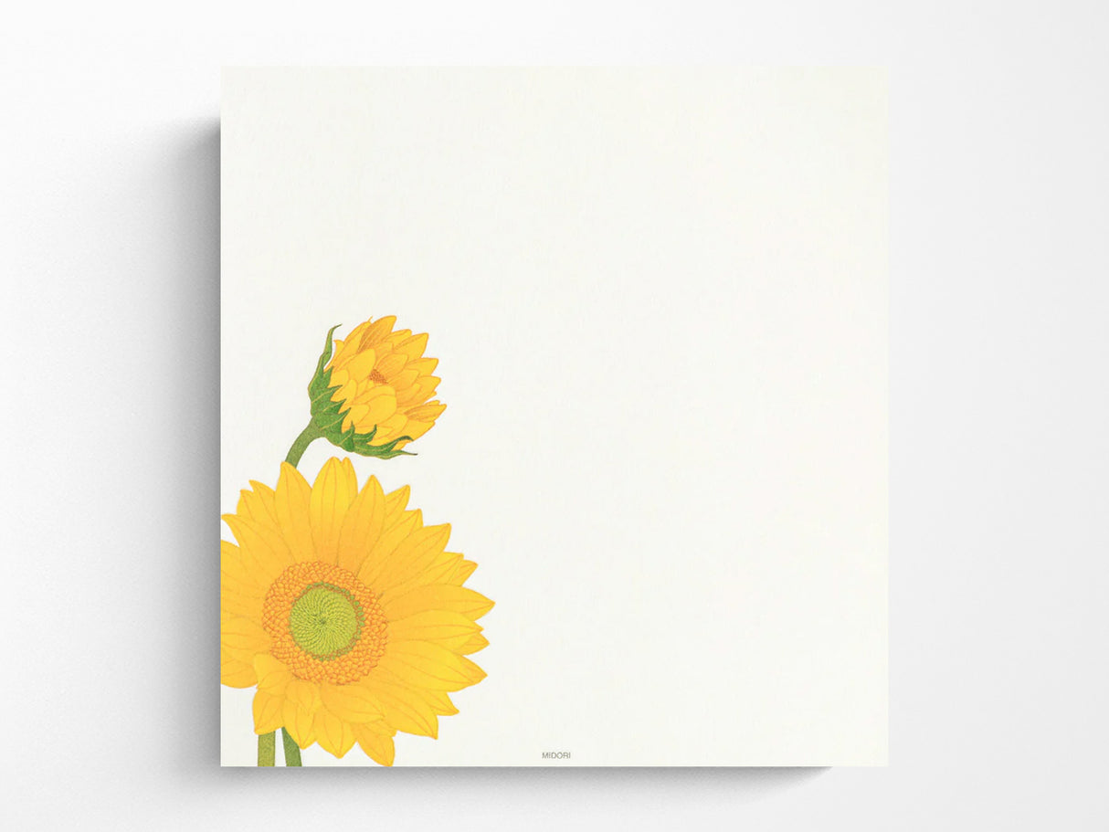 Midori Seasonal Letter Pad - 025 Four Designs Sunflower