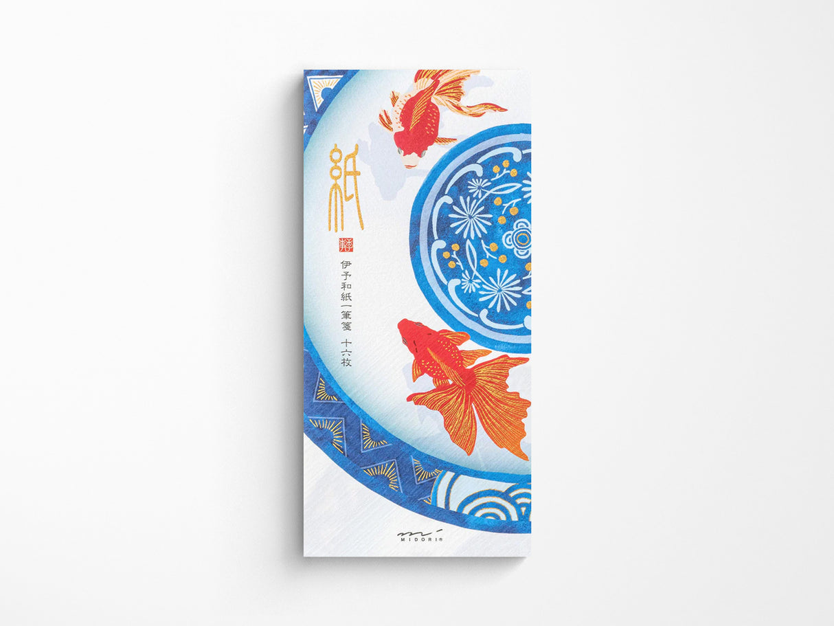 Midori Seasonal Memo Letter Pad - 607 Silk-Printing Goldfish S2