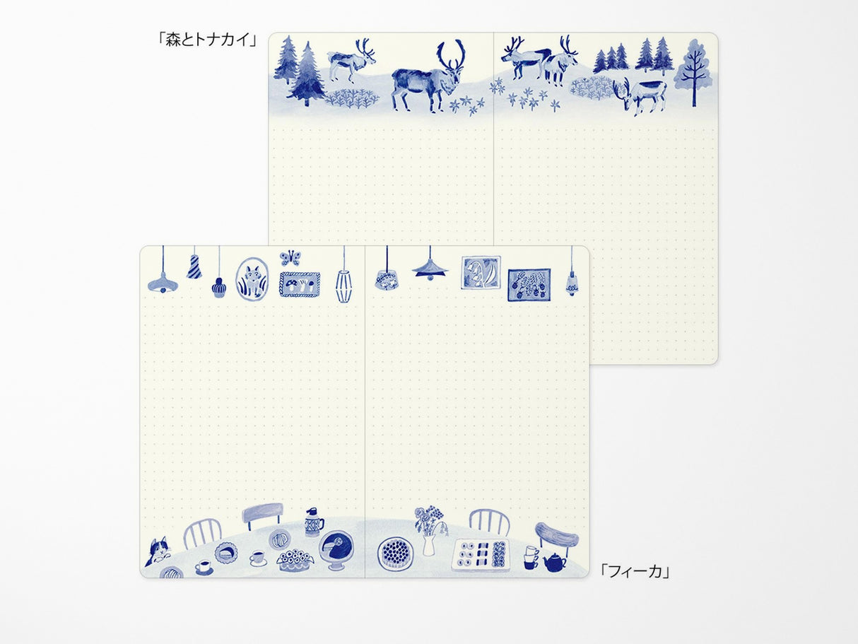 Midori Yuru Log Notebook B6 - Blue Nordic
