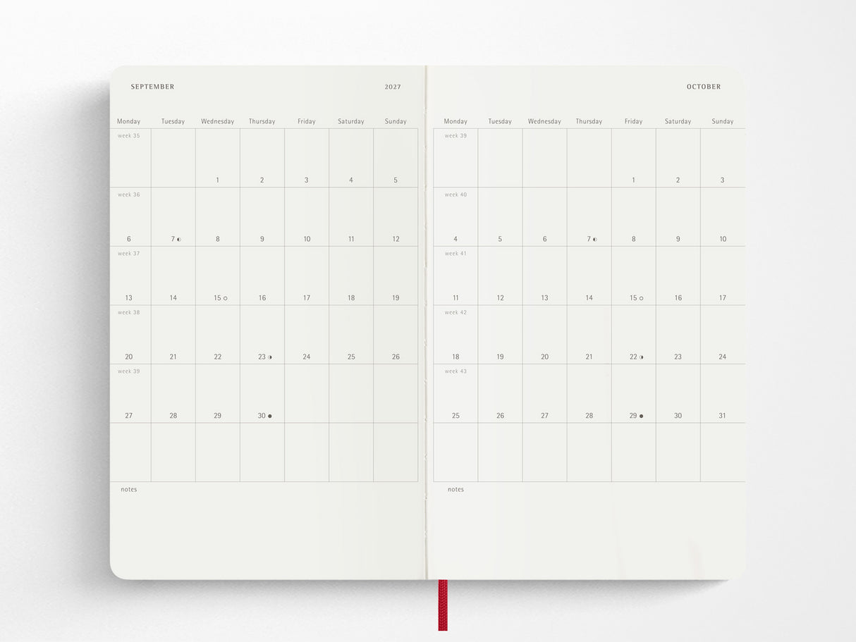 Moleskine 18 Month 2026-2027 Weekly Planner - Scarlet Red Hardcover