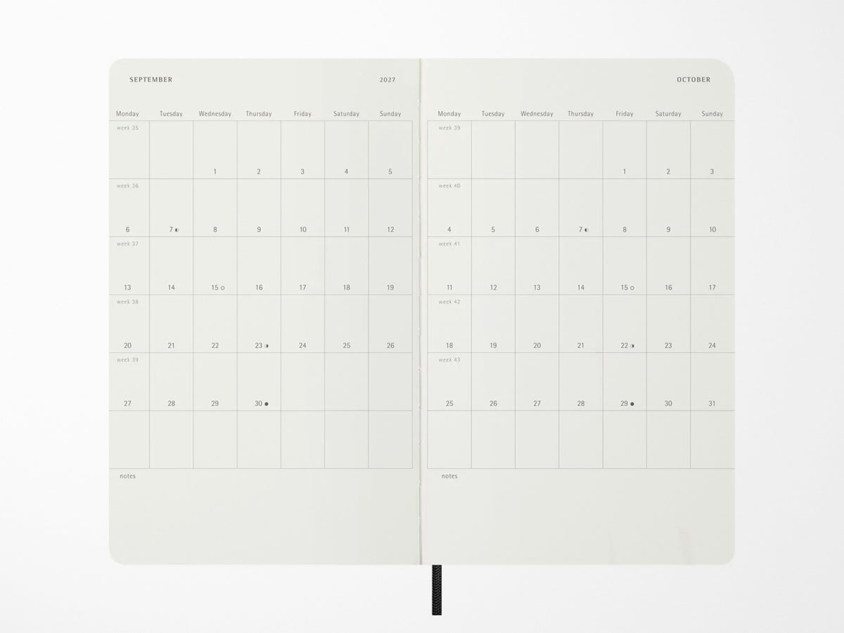 Moleskine 2027 Weekly Planner - Precious & Ethical Vegea - Black