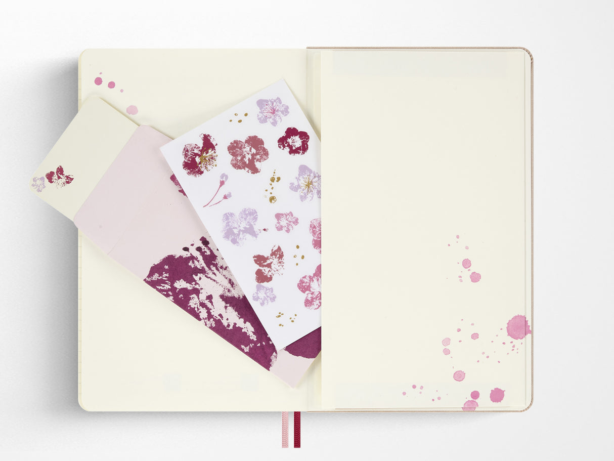 Moleskine Limited Edition Sakura 2026 Creative Set, Blossom Fabric Ruled/Blank Notebook