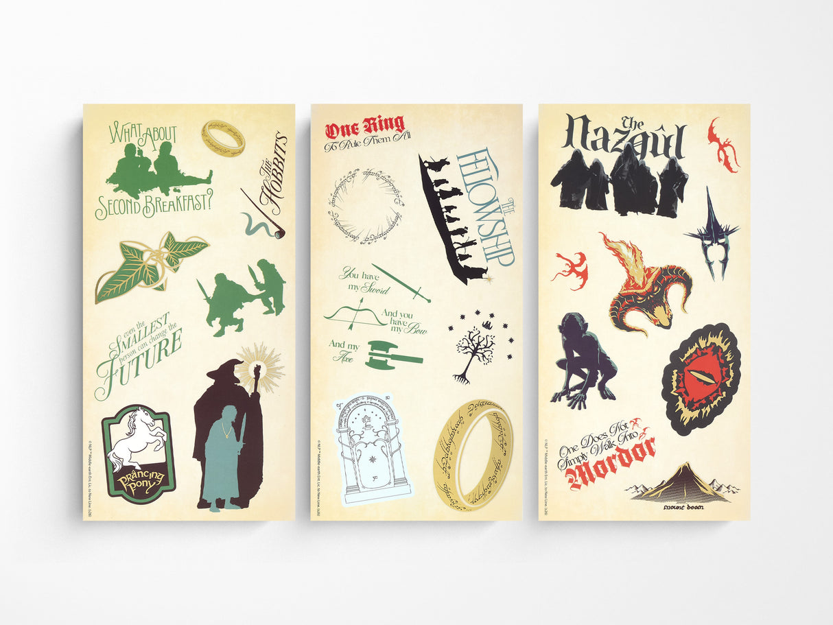 Moleskine and Lord of the Rings Stickers - 3 Sheet Set