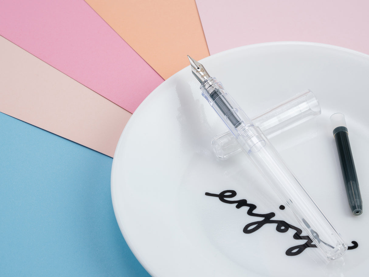 Pilot Kakuno Fountain Pen - Extra Fine - Clear Barrel