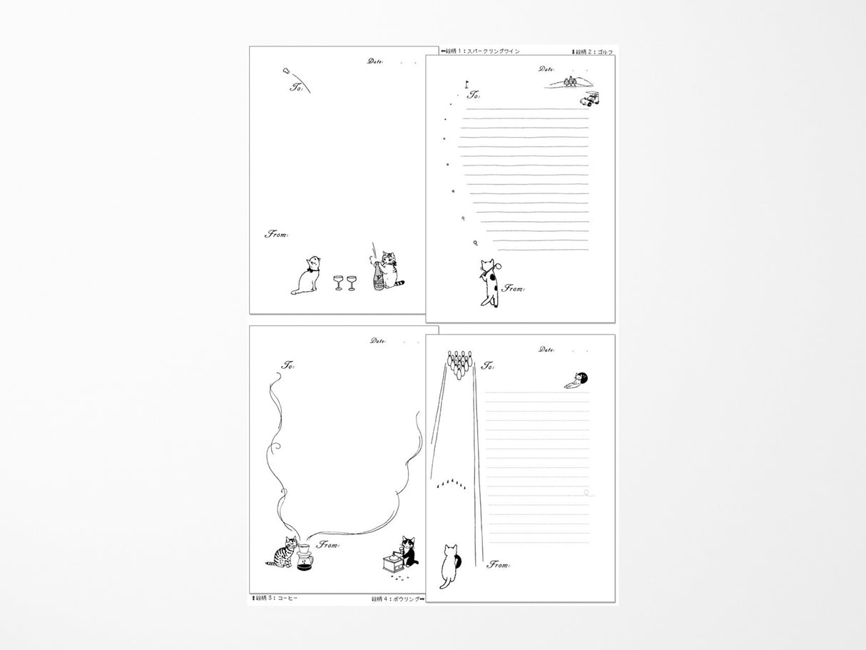 Pottering Cat Fax Letter Pad Writing Sheets