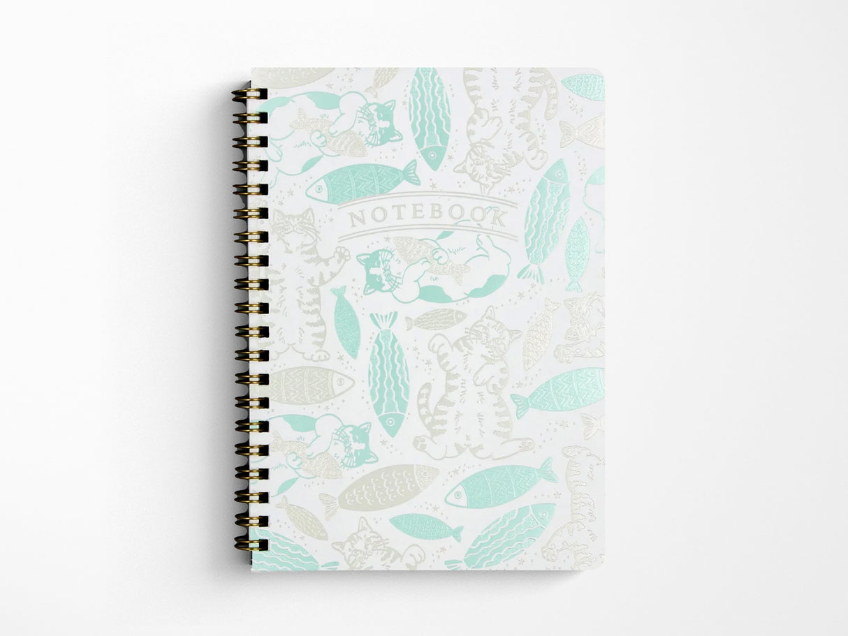 Rokkaku Cat Art Collection Ring Notebook - Fish