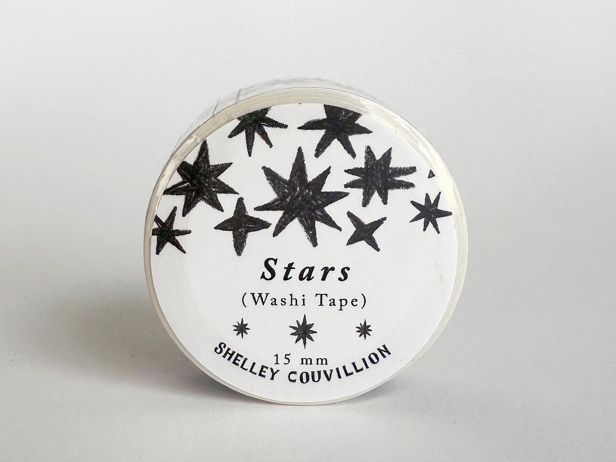 Stars Black and White Pattern Washi Tape