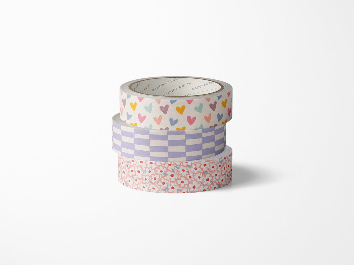 Sweet Hearts Washi Tape - Set of 3 Designs