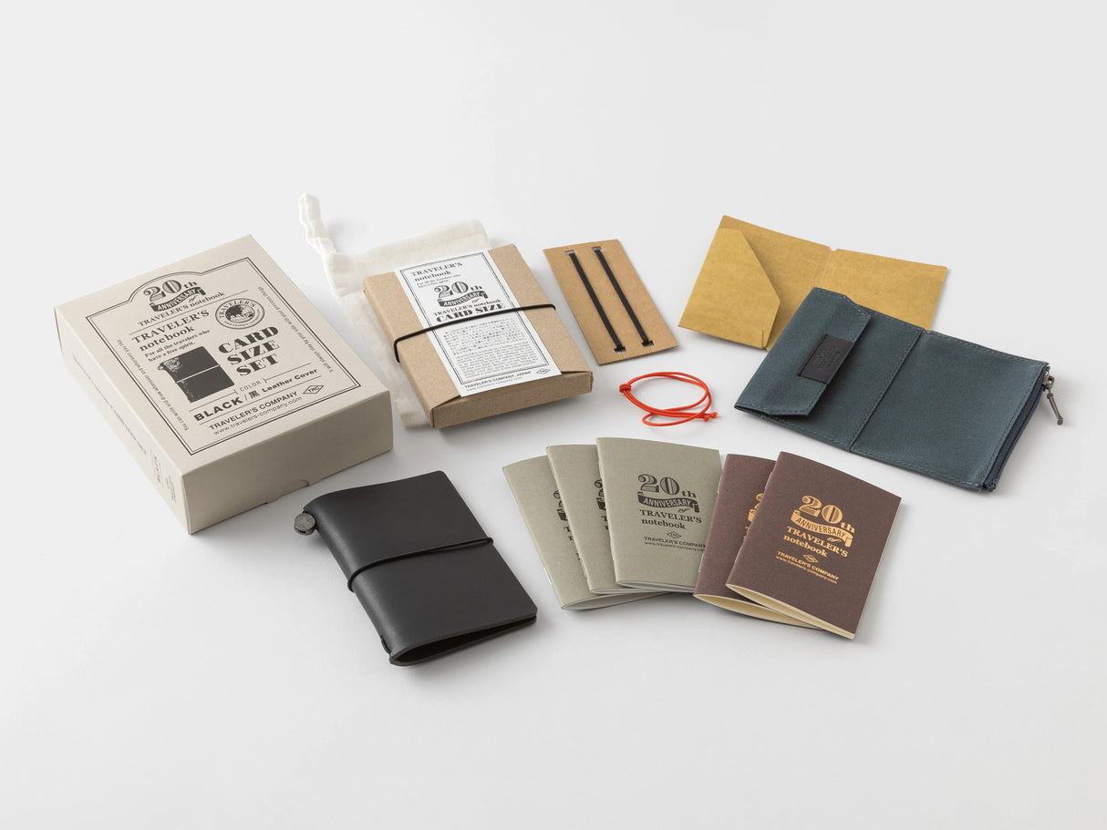 TRAVELER'S Notebook Card Size 20th Anniversary Set - Black