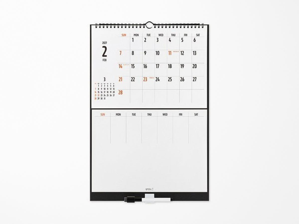 Midori Wall Calendar With White Board 2027