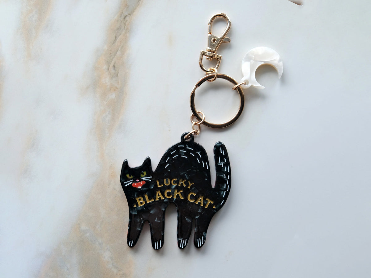 Lucky Black Cat Bag Charm
