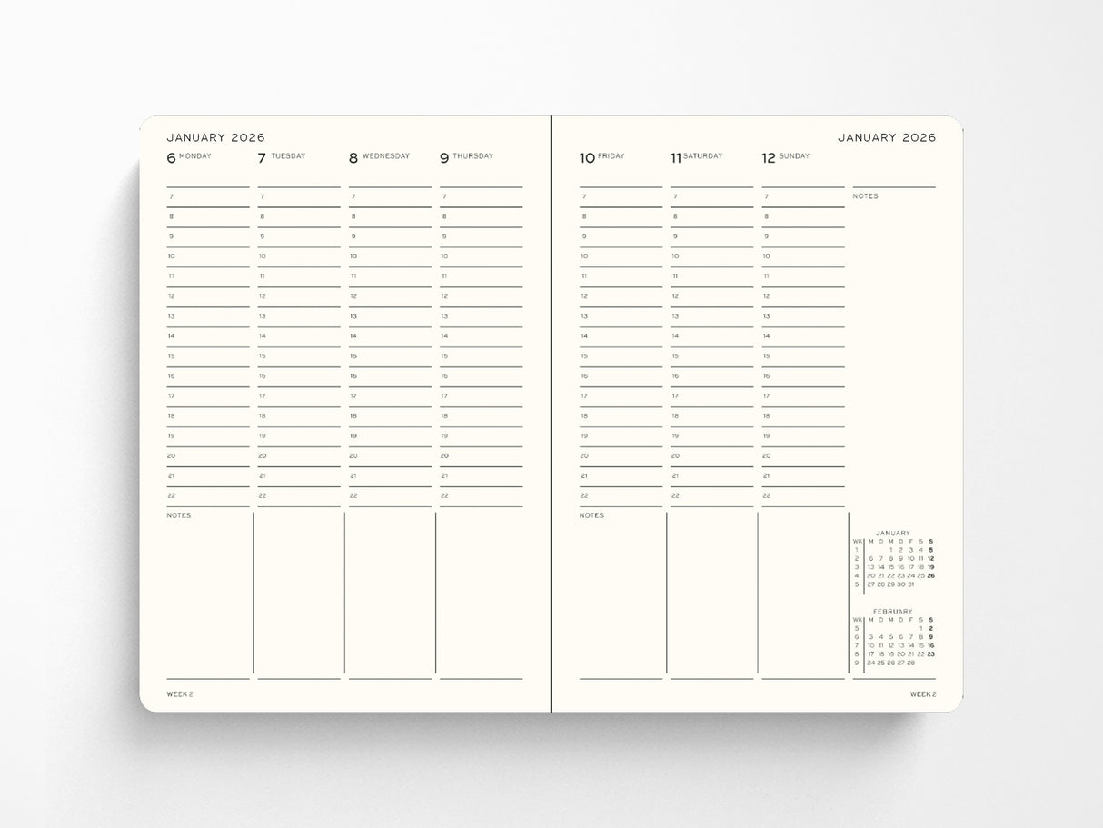 2026-2027 Leuchtturm 1917 18 Month Academic Week Planner - Black