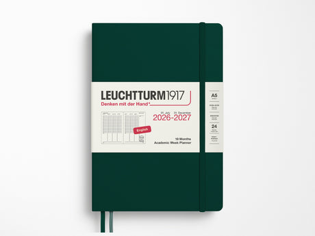 2026-2027 Leuchtturm 1917 18 Month Academic Week Planner - Forest Green