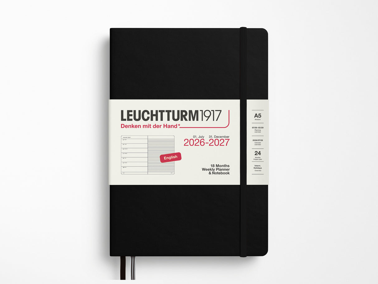 2026-2027 Leuchtturm 1917 18 Month Weekly Planner & Notebook - Black