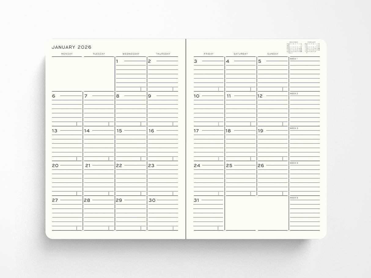2027 Leuchtturm 1917 Monthly Planner with Notebook - FOREST GREEN