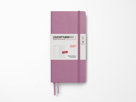 2027 Leuchtturm 1917 Weekly Planner Dotted Wallet - DUSTY ROSE