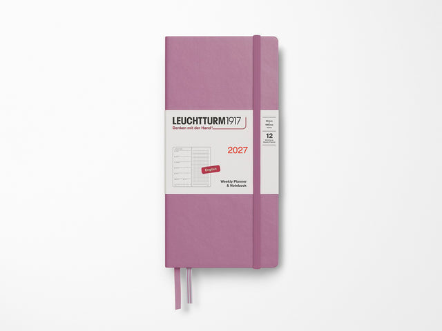 2027 Leuchtturm 1917 Weekly Planner Dotted Wallet - DUSTY ROSE