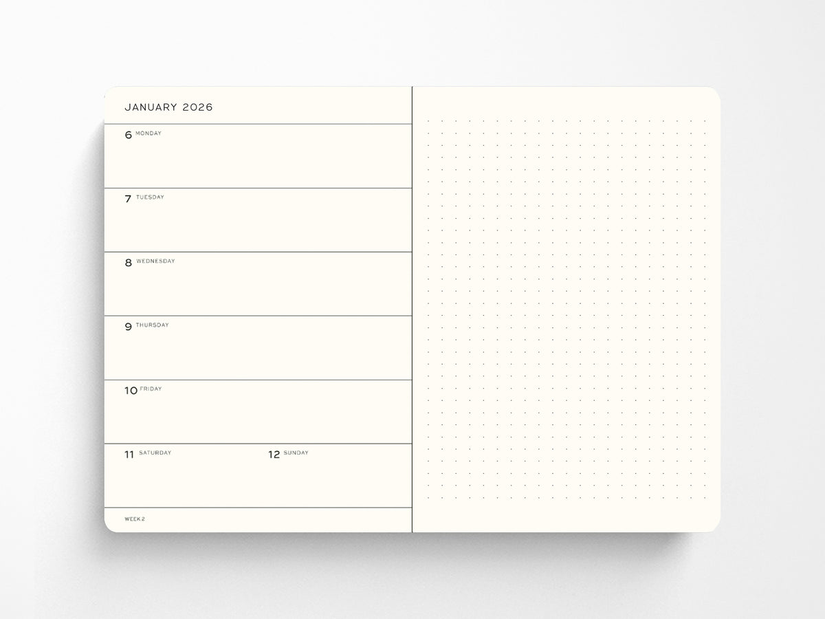 2027 Leuchtturm 1917 Weekly Planner & Notebook - BLACK Dotted