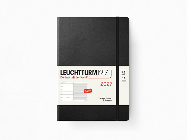 2027 Leuchtturm 1917 Weekly Planner & Notebook - BLACK Softcover